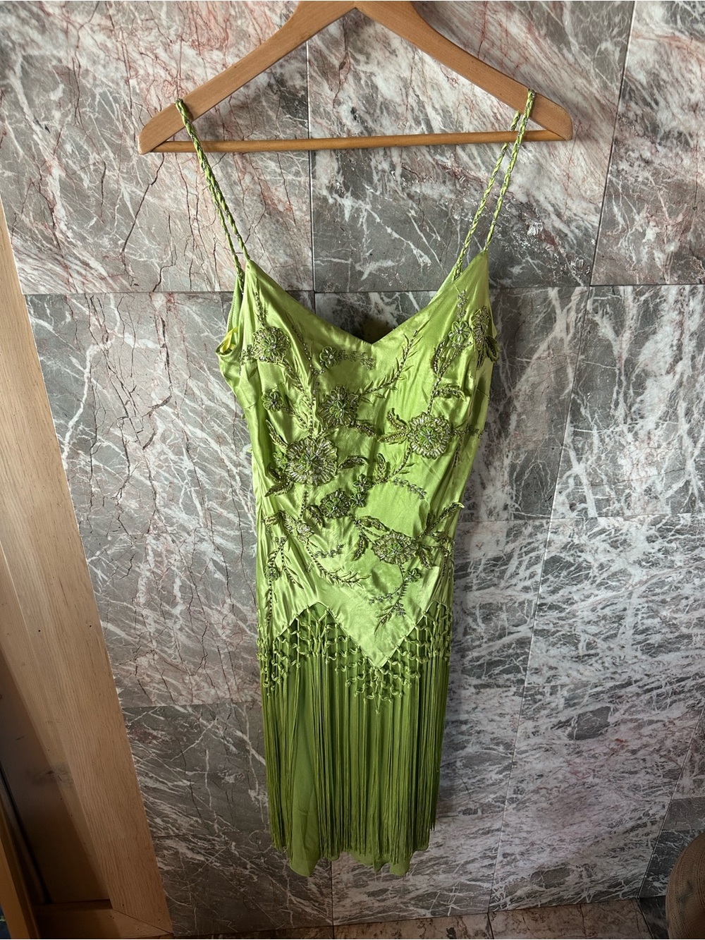 Stunning Embellished Silk Fringe Dress and Scarf - Picture 12 of 12